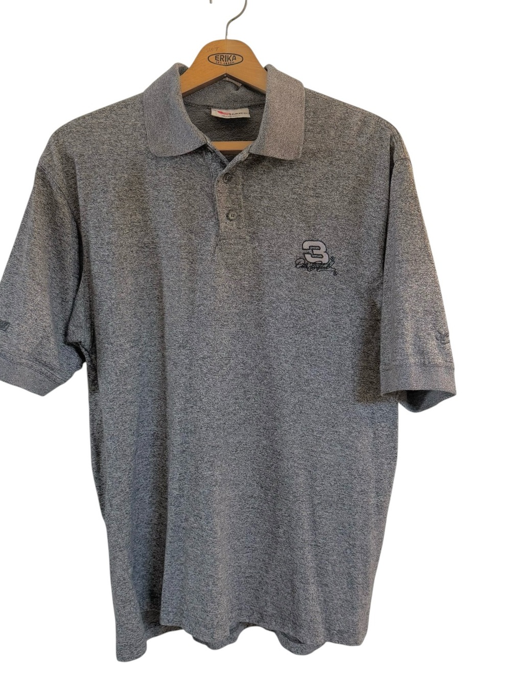 Chase Authentics Dale Earnhardt  #3 Racing Gray Black Polo Men's Size L Vintage